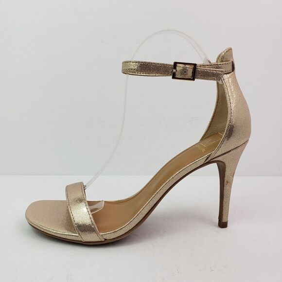 Material Girl Blaire Womens Sz 9.5 Gold Party Formal Ankle Strap 4" Heels Sandal - Picture 3 of 13